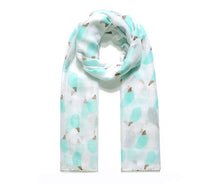 Load image into Gallery viewer, Lightweight Mint Hedgehog Print Scarf
