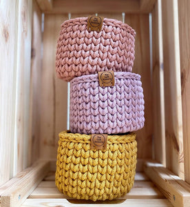 Small Chunky Crochet Basket | 4 Colours