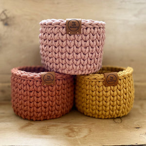 Small Chunky Crochet Basket | 4 Colours