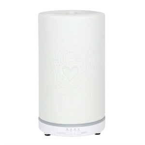 White Ceramic Heart Electric Aroma Diffuser