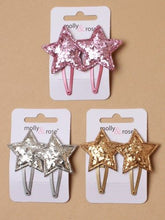 Load image into Gallery viewer, Glitter Star Hair Clips
