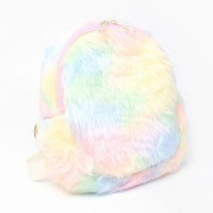 Children's Back Pack | Pastel Rainbow Fur