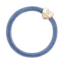Load image into Gallery viewer, Gold Heart Velvet | Dove Blue | Bangle Bands

