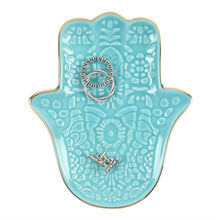 Load image into Gallery viewer, Turquoise Hamsa Hand Jewellery Dish
