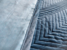 Load image into Gallery viewer, Velvet Teal Chevron Throw
