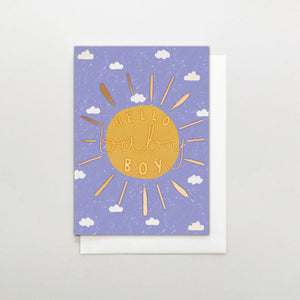 Sunshine Print New Baby Boy Card