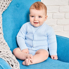 Load image into Gallery viewer, Baby Knitted Cardigan | Newborn | Blue &amp; White
