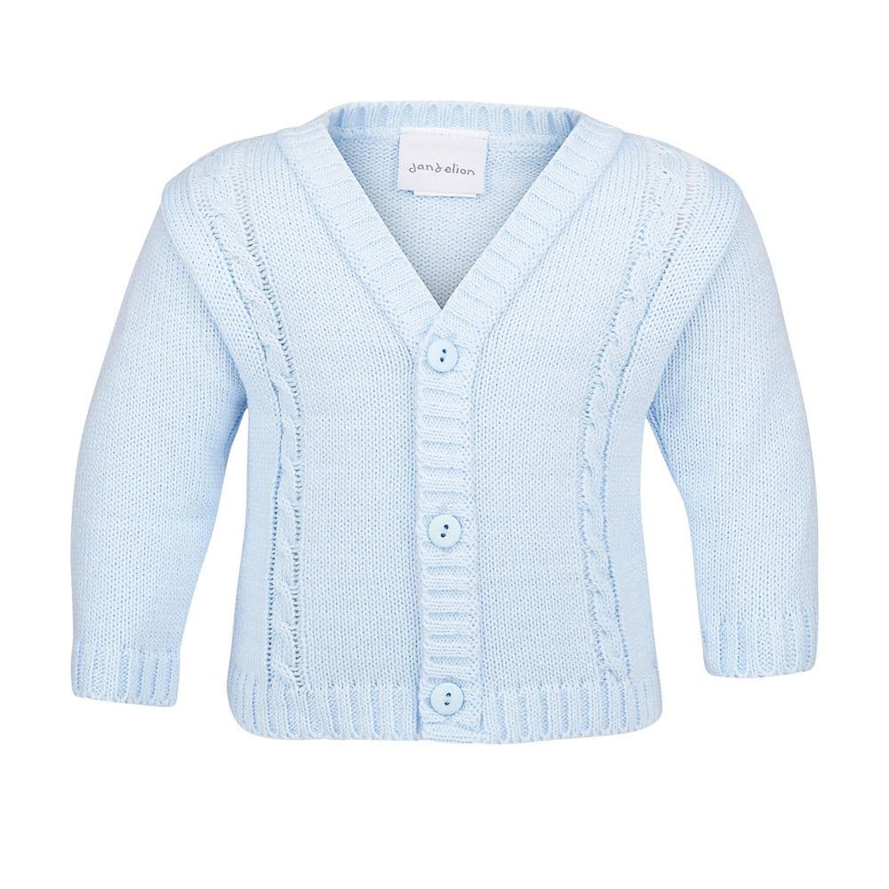 Baby Knitted Cardigan | Newborn | Blue & White