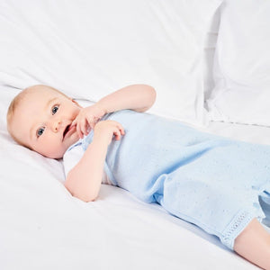 Knitted Romper | Newborn | White, Pink & Blue