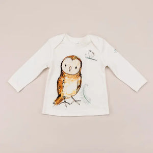 Olive Owl Print Long Sleeve T-Shirt