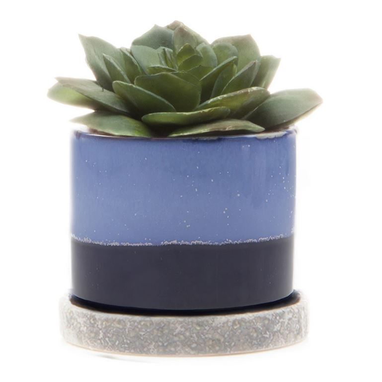 Ceramic Mini Glazed Planter | Navy Blue