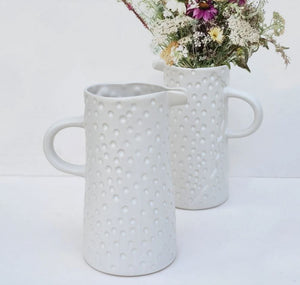 Textured Ceramic Jug | Cotton White