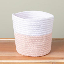 Load image into Gallery viewer, Rope Basket | Pink &amp; White
