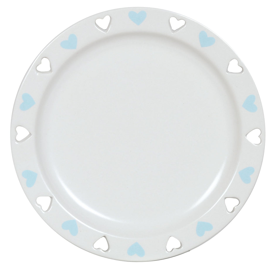 Ceramic Candle Plate | Blue Heart