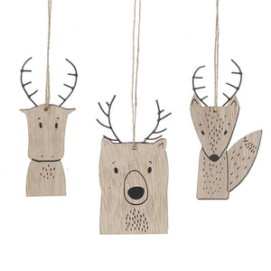 Woodland Animal Tree Decorations | Set Of 3