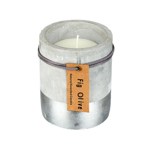 Fig & Olive Candle In Concrete & Silver
