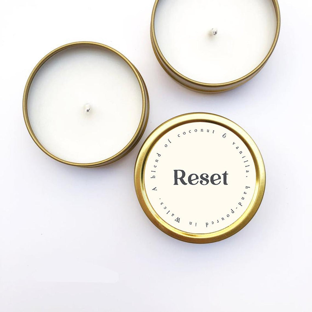 Reset Coconut & Vanilla Tin Soy Candle