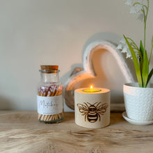 Load image into Gallery viewer, Wooden Bee Tealight Holder
