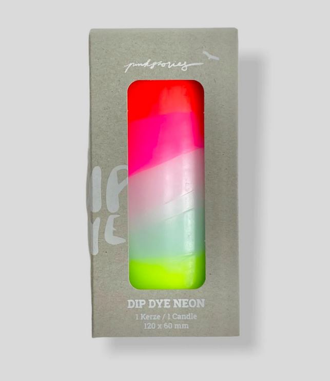 Dip Dye Neon Pillar Candle | Lollipop Lighthouse
