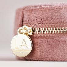 Load image into Gallery viewer, Rose Pink Velvet Mini Round Jewellery Case
