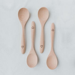 Wooden Heart Spoons Set