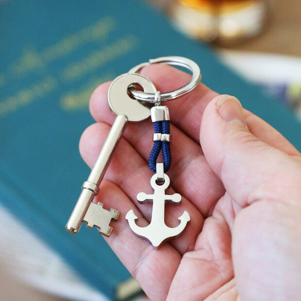 Stainless Steel Anchor and Rope Keyring