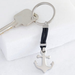 Stainless Steel Anchor and Rope Keyring